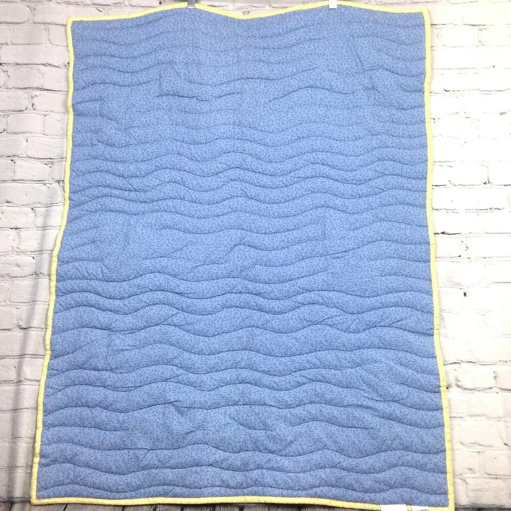 Carter's Yoko Ono John Lennon Real Love Animal Blue Baby Quilted Blanket 33 X 44